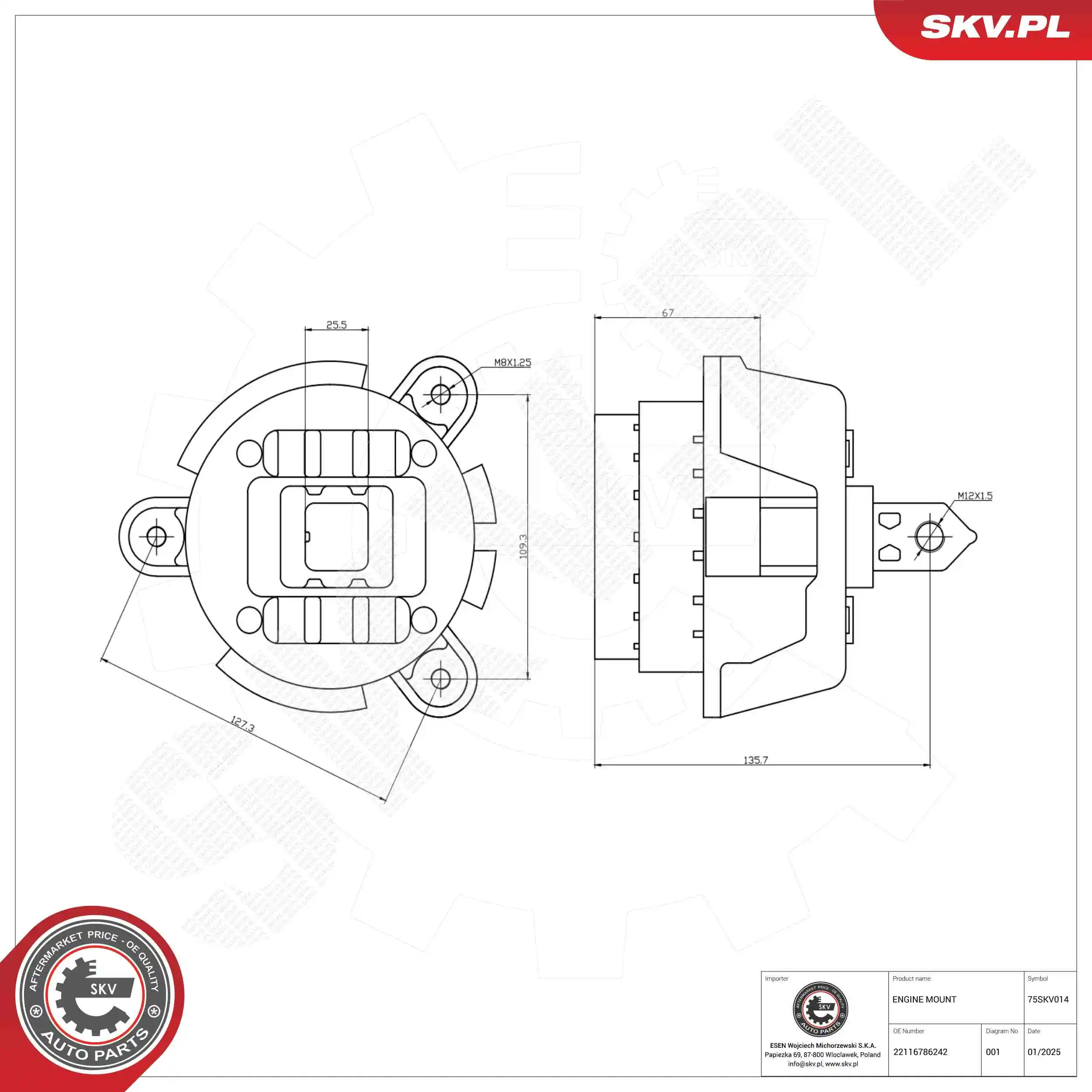 Mounting, engine